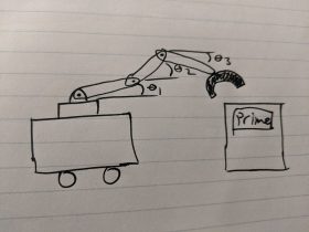 mobile robots carrying shelving units in a warehouse