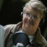 A microphone in a studio