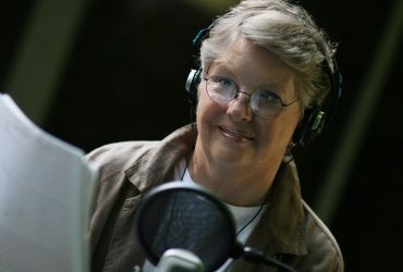 A microphone in a studio